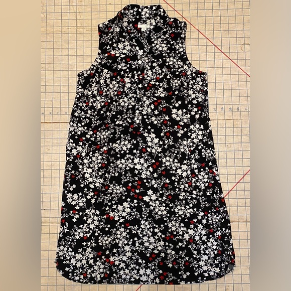 J. Jill Dresses & Skirts - J Jill Floral Sleeveless Shirt Dress, XS Petite, black, white and red